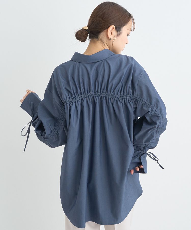 earth music&ecology「バックドロストオーバーシャツ」|シャツ・ブラウス|Blue