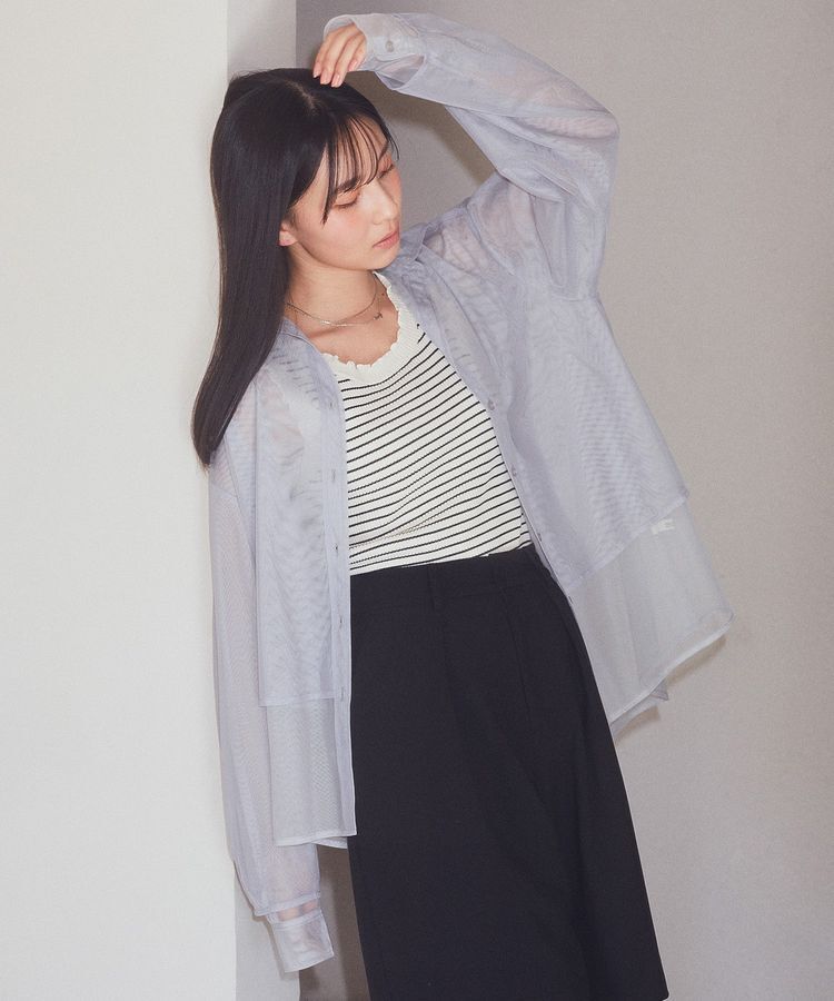 earth music&ecology「チュールレイヤードシャツ」|シャツ・ブラウス|
