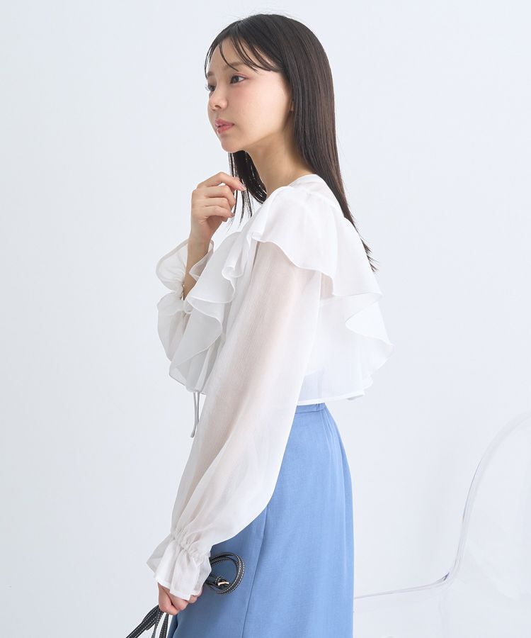 earth music&ecology「シアーラッフルショートボレロ」|シャツ・ブラウス|