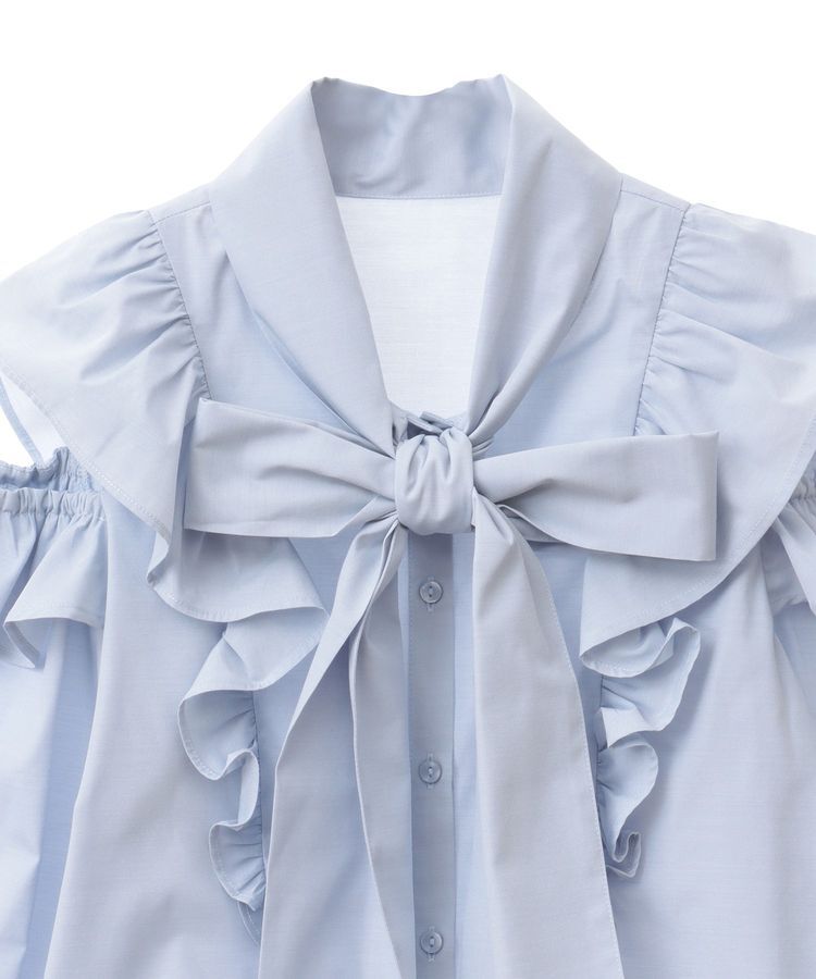 earth music&ecology「リボンラッフルブラウス」|シャツ・ブラウス|