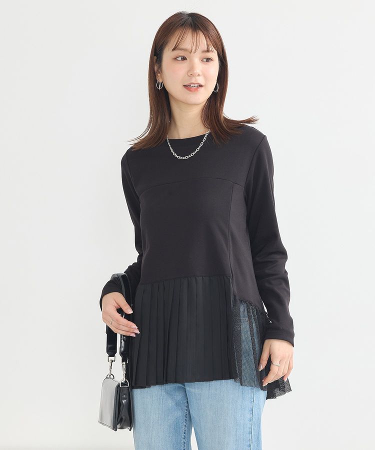 earth music&ecology「プリーツドッキングプルオーバー」|チュニック|
