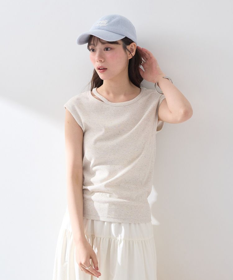 earth music&ecology「カットデザインフレンチスリーブプルオーバー」|Tシャツ・カットソー|