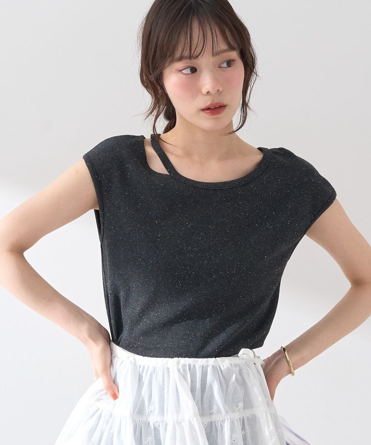 earth music&ecology「カットデザインフレンチスリーブプルオーバー」|Tシャツ・カットソー|