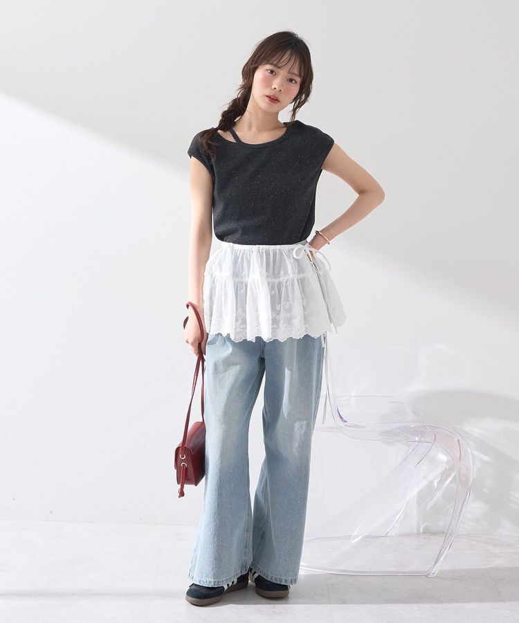 earth music&ecology「カットデザインフレンチスリーブプルオーバー」|Tシャツ・カットソー|