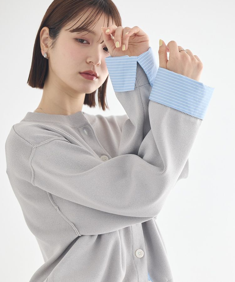 earth music&ecology「フェイクレイヤードカーディガン」|カーディガン|