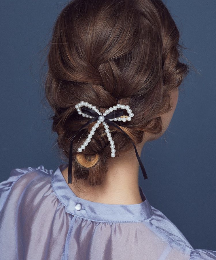 Maison de FLEUR「パールサテンリボンバレッタ」|その他|