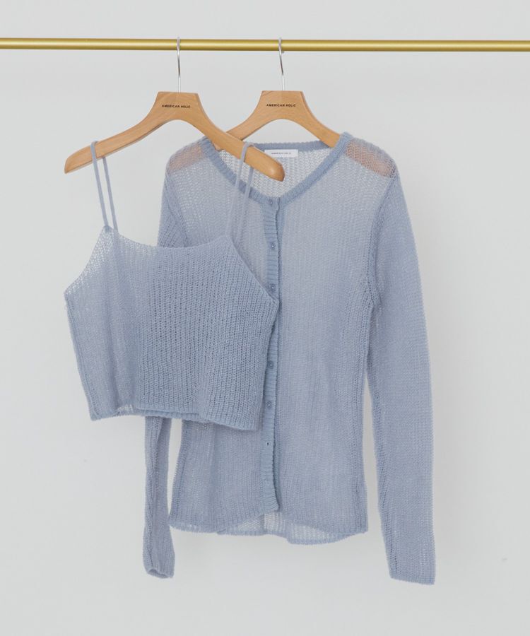 AMERICAN HOLIC「甘編みキャミカーディガンセット」|カーディガン|