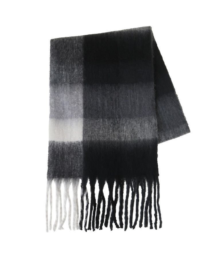 Green Parks「・furry rate グラデーションチェックマフラー」|マフラー|