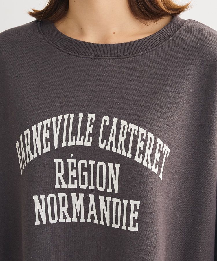 Green Parks「裏起毛配色ステッチロゴチュニック」|スウェット・ジャージ|