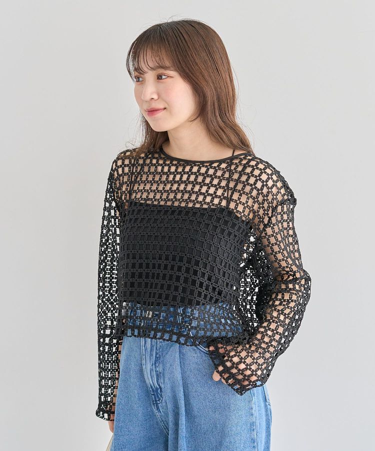 Green Parks「・SUGAR SPOON 2wayフラワーメッシュカーデ」|カーディガン|