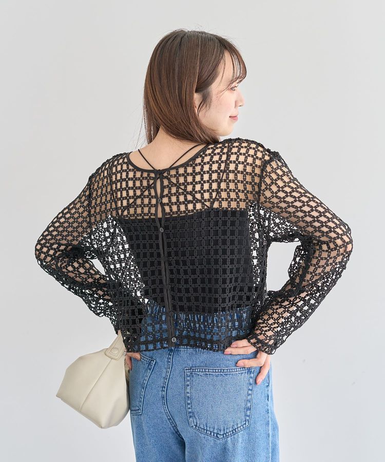 Green Parks「・SUGAR SPOON 2wayフラワーメッシュカーデ」|カーディガン|