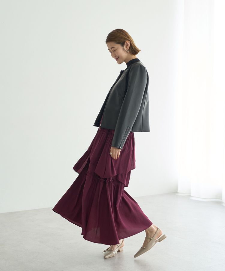 YECCA VECCA「アシンメトリーラッフルスカート」|フレア|