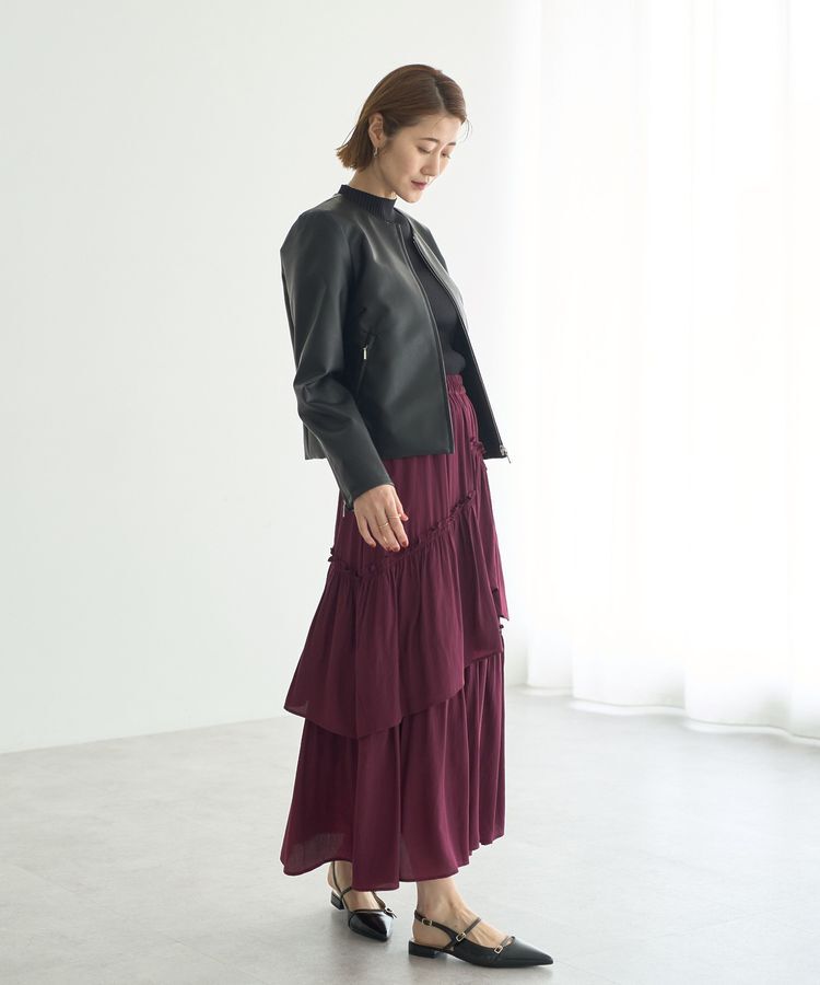 YECCA VECCA「アシンメトリーラッフルスカート」|フレア|