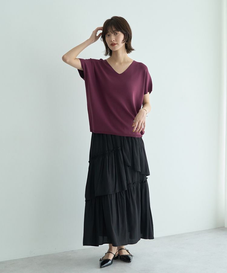 YECCA VECCA「アシンメトリーラッフルスカート」|フレア|