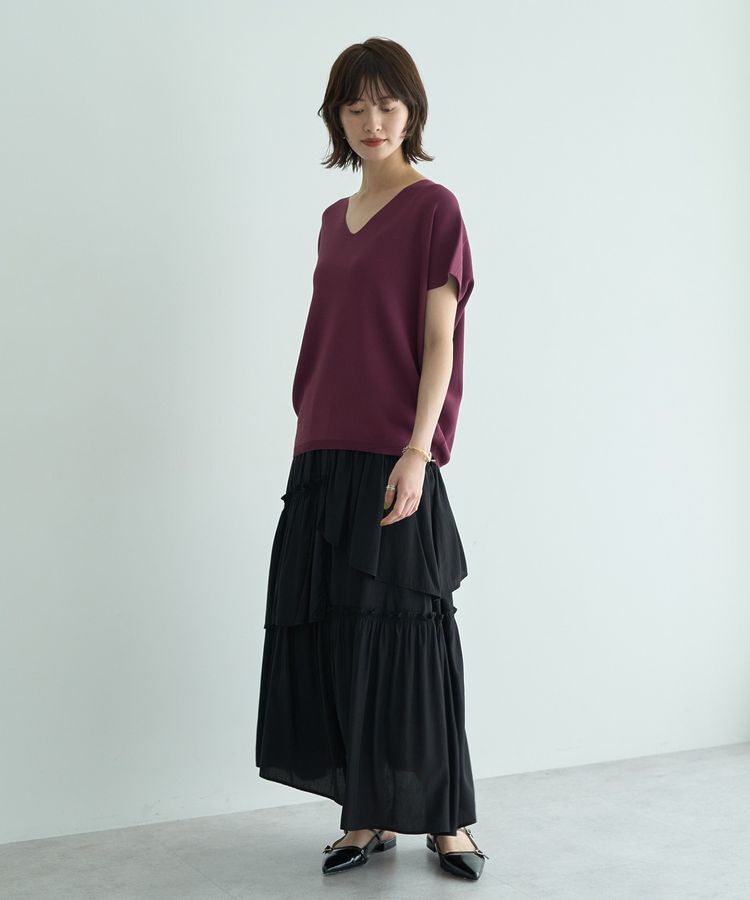 YECCA VECCA「アシンメトリーラッフルスカート」|フレア|