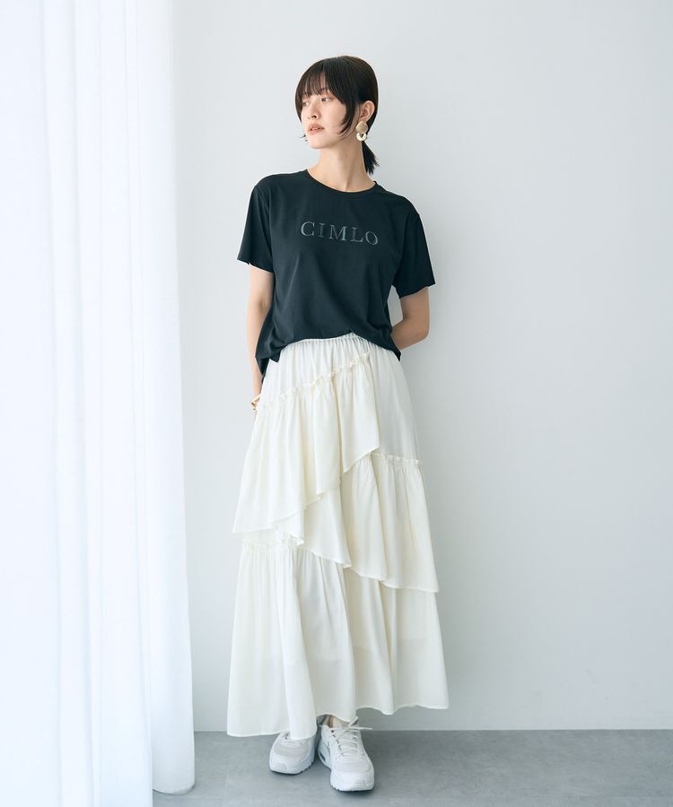 YECCA VECCA「アシンメトリーラッフルスカート」|フレア|