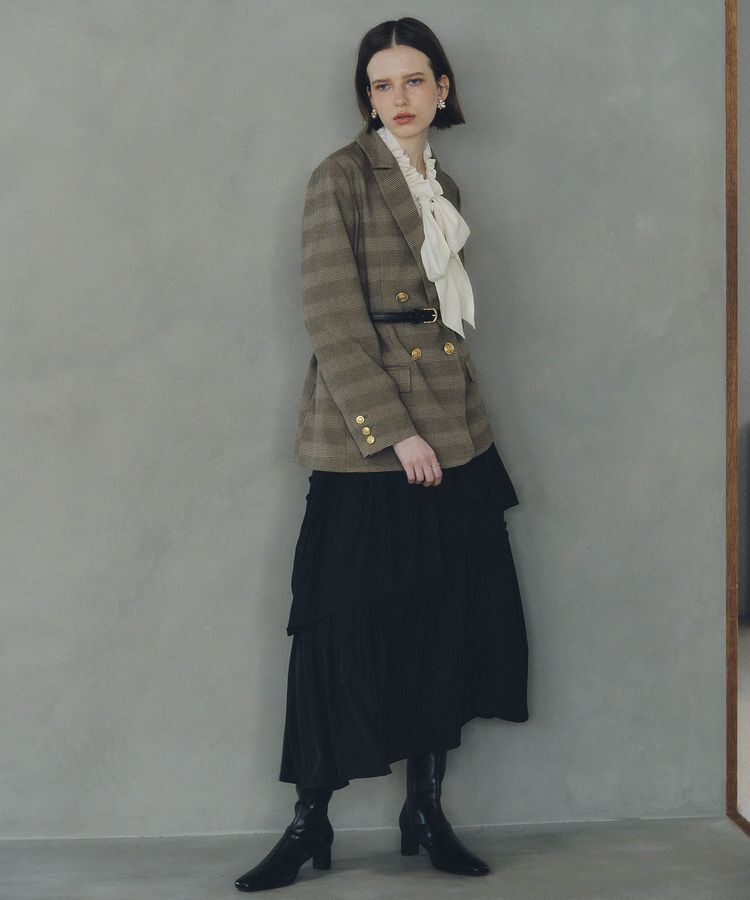 YECCA VECCA「アシンメトリーラッフルスカート」|フレア|