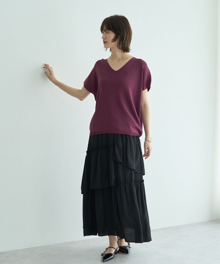 YECCA VECCA「アシンメトリーラッフルスカート」|フレア|