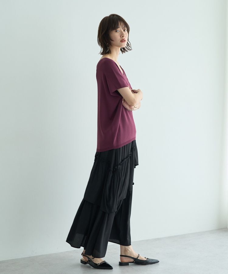 YECCA VECCA「アシンメトリーラッフルスカート」|フレア|