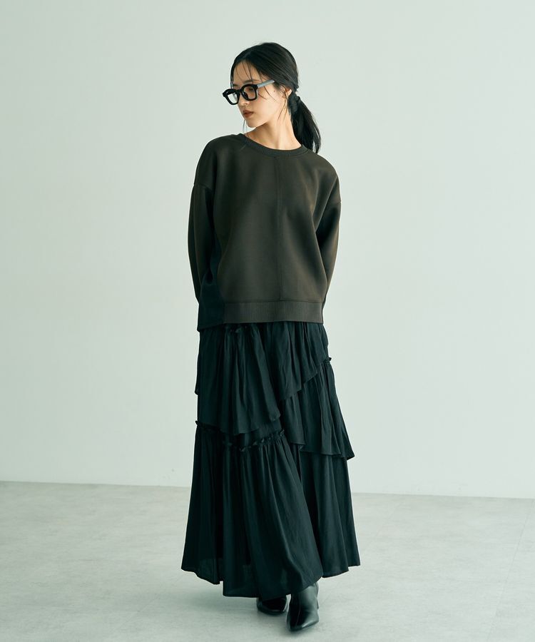 YECCA VECCA「アシンメトリーラッフルスカート」|フレア|