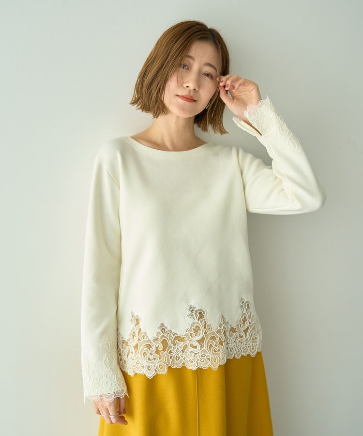 YECCA VECCA「レースヘムニット」|ニット・セーター|