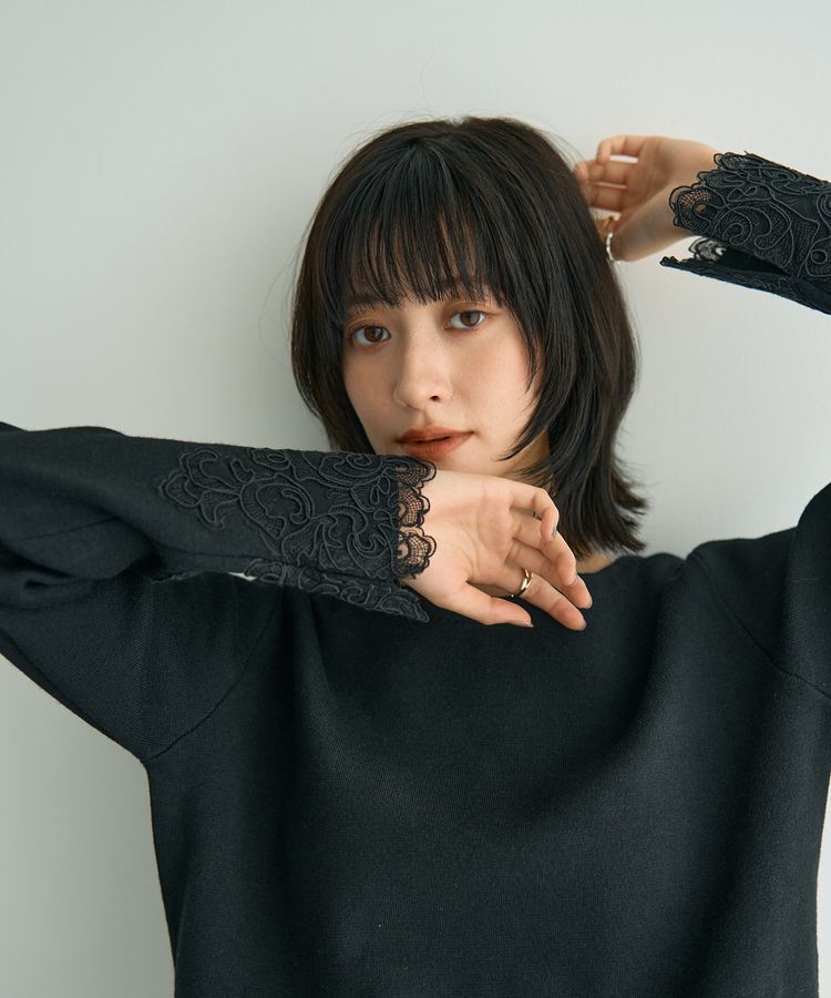 YECCA VECCA「レースヘムニット」|ニット・セーター|