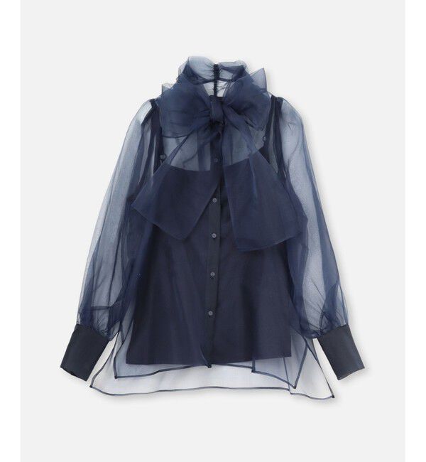 LOULOU WILLOUGHBY「《ドラマ着用》【LOULOU WILLOUGHBY】シルキーリボンブラウス」|シャツ・ブラウス|