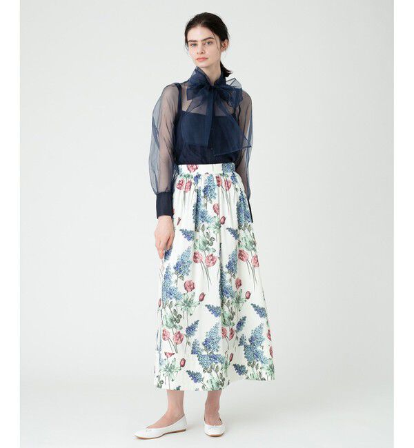 LOULOU WILLOUGHBY「《ドラマ着用》【LOULOU WILLOUGHBY】シルキーリボンブラウス」|シャツ・ブラウス|