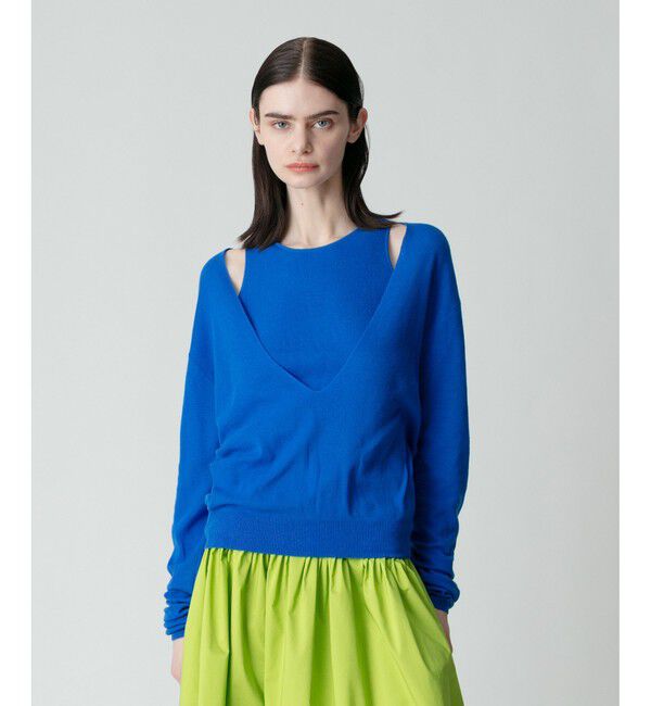 allureville「ディープV ネックレイヤードプルオーバー」|ニット・セーター|