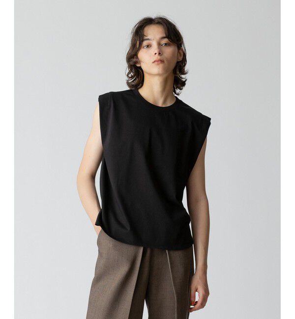 allureville「強撚天竺タックトップス」|Tシャツ・カットソー|ブラック