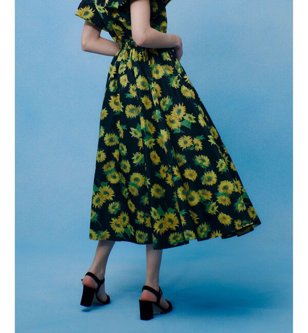 LOULOU WILLOUGHBY「WEB 一部店舗限定【LOULOU WILLOUGHBY】サンフラワープリントギャザースカート」|スカート|