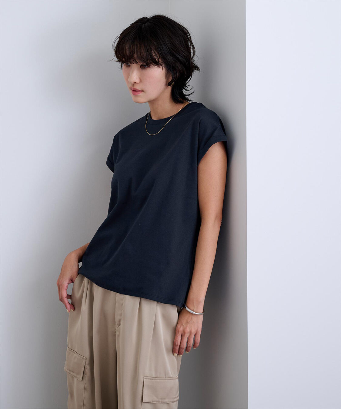 ur's「汗染み防止ダブルカフスTシャツ」|Tシャツ・カットソー|