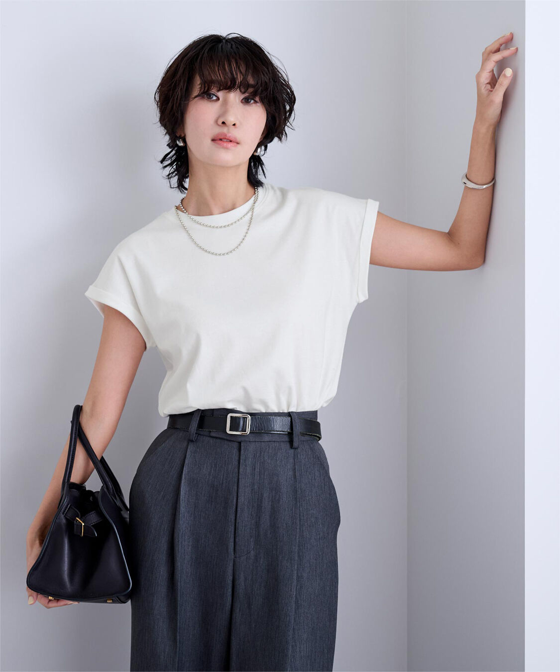 ur's「汗染み防止ダブルカフスTシャツ」|Tシャツ・カットソー|