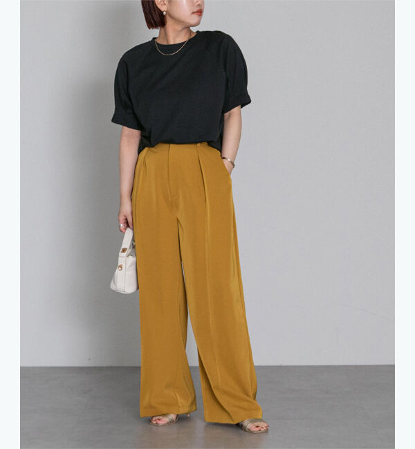 ur's「汗染み防止タックボリュームスリーブTシャツ」|Tシャツ・カットソー|ブラック