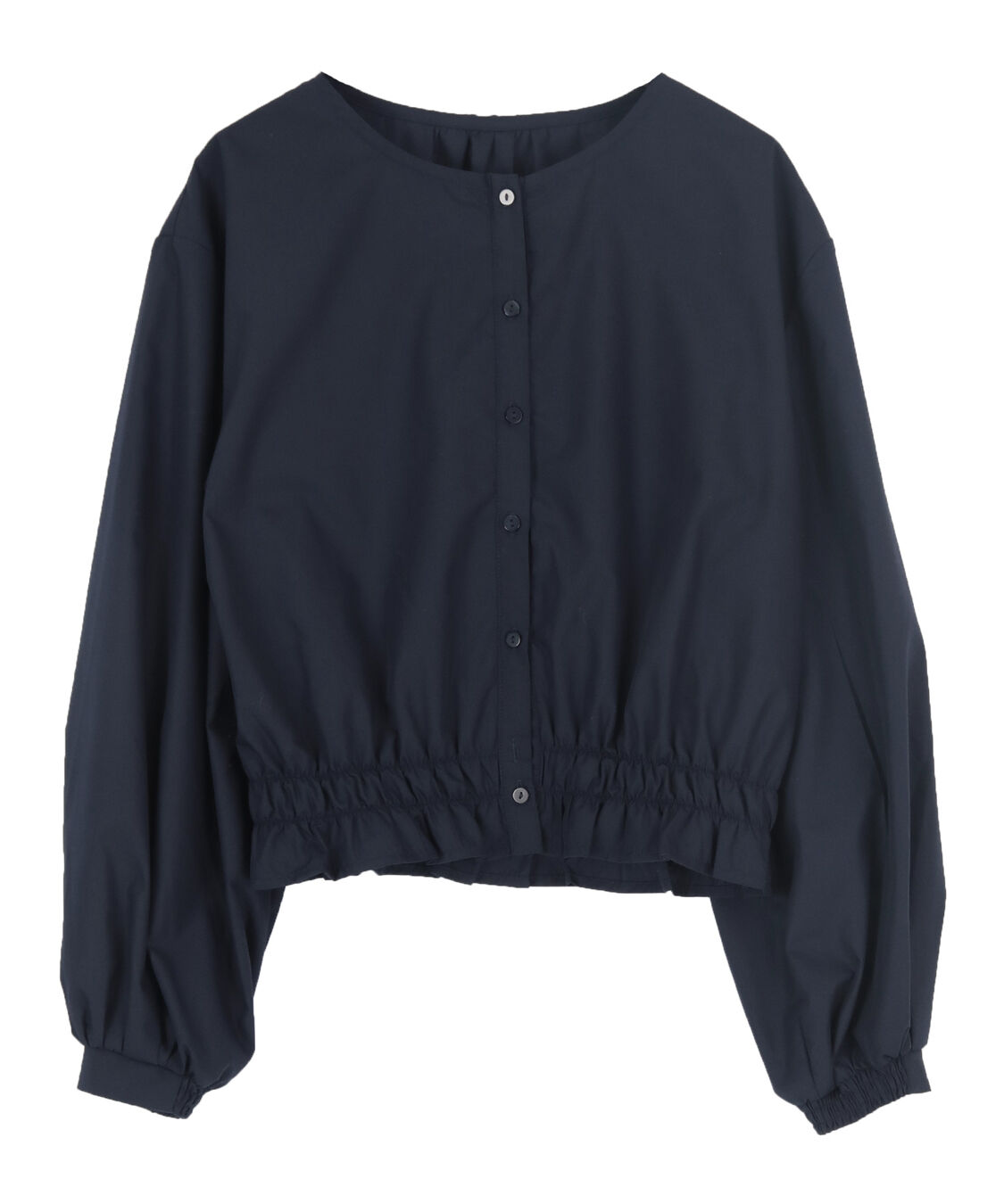 titivate「クルーネック裾シャーリングブラウス」|シャツ・ブラウス|