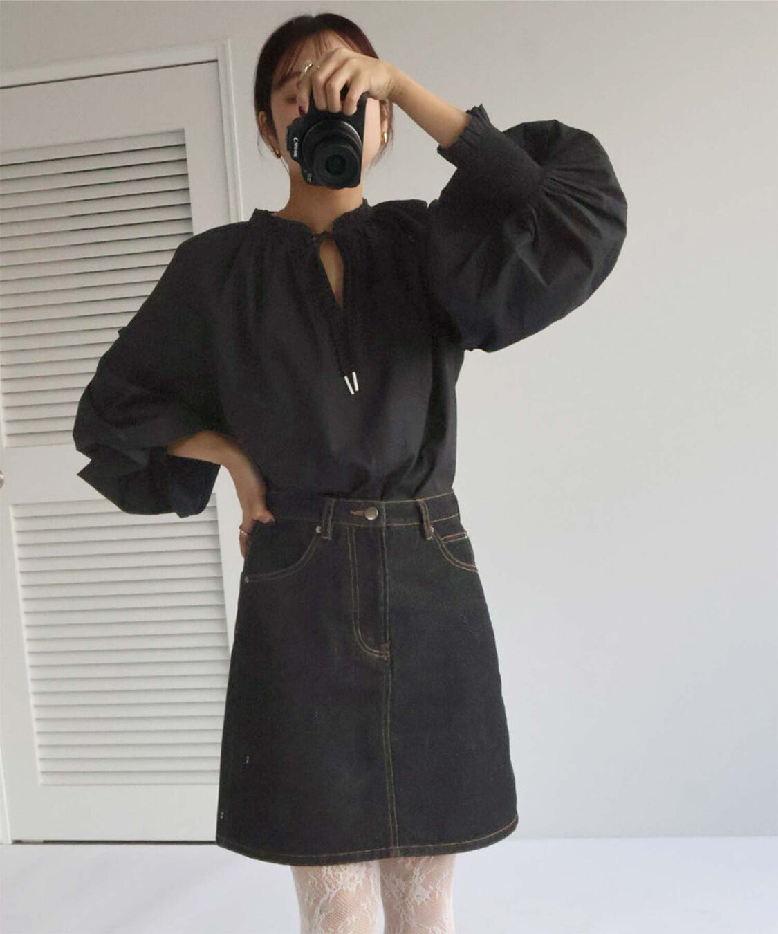 titivate「ギャザーリボンボイルブラウス」|シャツ・ブラウス|