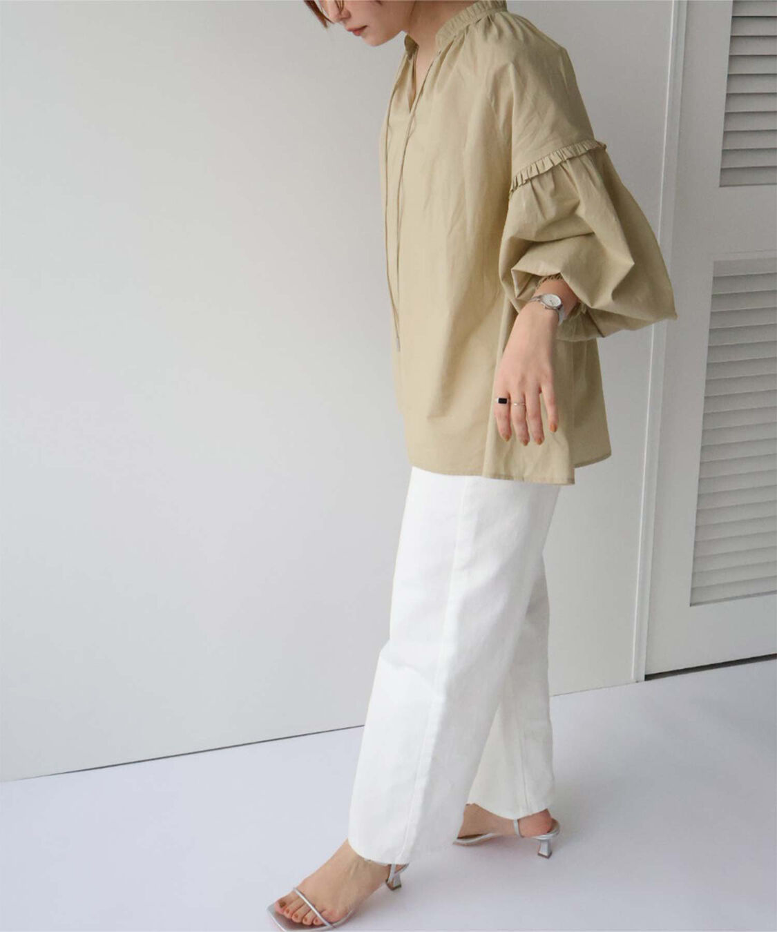 titivate「ギャザーリボンボイルブラウス」|シャツ・ブラウス|