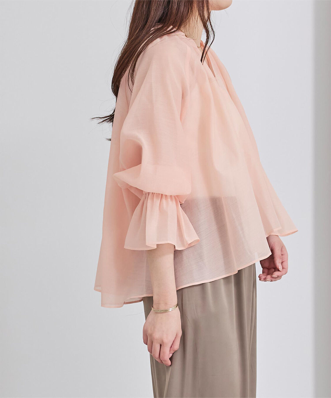 ur's「フレアスリーブスキッパーシアーブラウス」|シャツ・ブラウス|