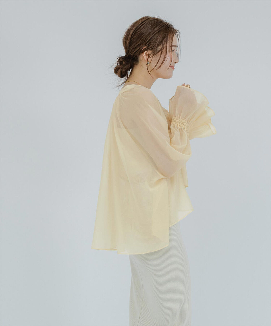 ur's「フレアスリーブスキッパーシアーブラウス」|シャツ・ブラウス|