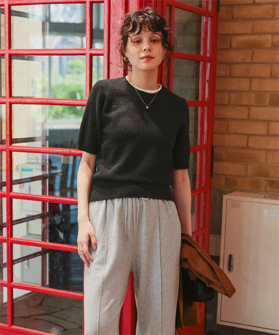 titivate「レイヤードデザインふわっとタッチハーフスリーブニット」|ニット・セーター|