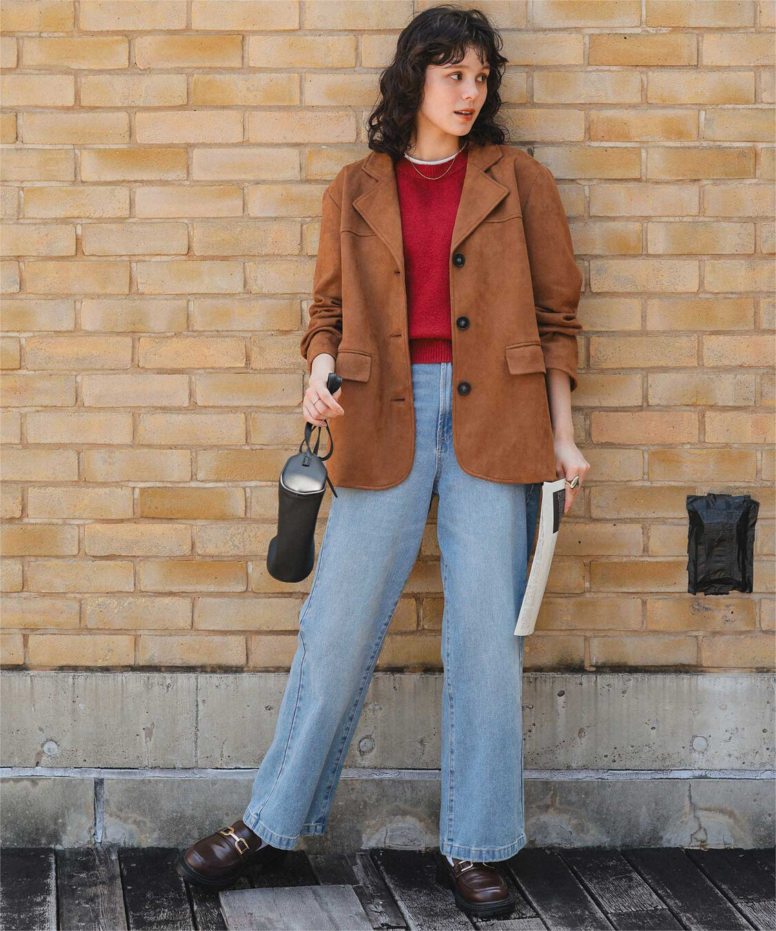 titivate「レイヤードデザインふわっとタッチハーフスリーブニット」|ニット・セーター|