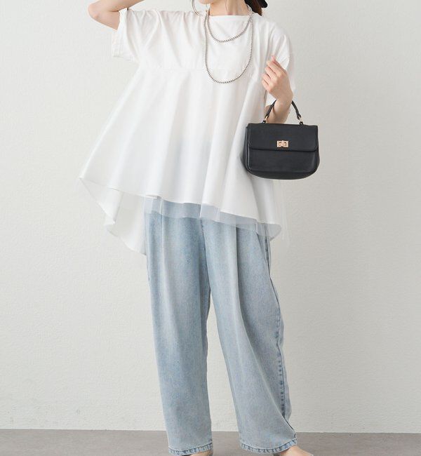  「《リバイバル》【WEB限定/Du noir】チュールドッキングTシャツ」|Tシャツ・カットソー|