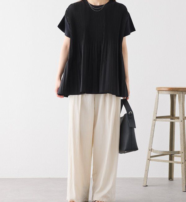  「《リバイバル》【WEB限定/Du noir】フロントプリーツTシャツ」|Tシャツ・カットソー|