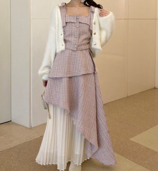  「【LouLoumei】異素材ミックスツイードセットアップ」|その他|