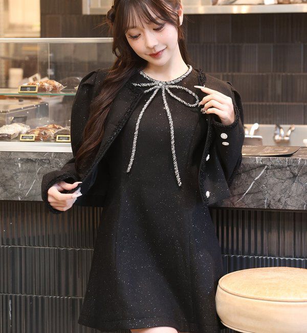  「キラキラノーカラージャケット」|テーラードジャケット|