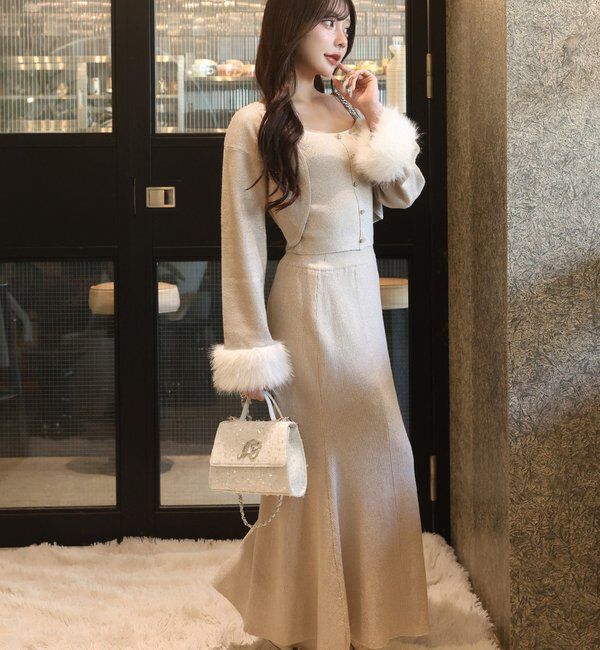  「スリット入りニットスカート」|スカート|