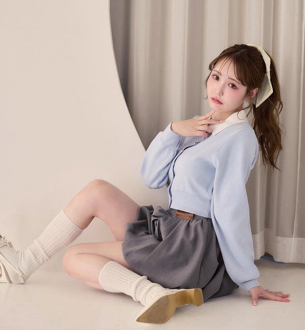  「配色襟付きニット」|ニット・セーター|