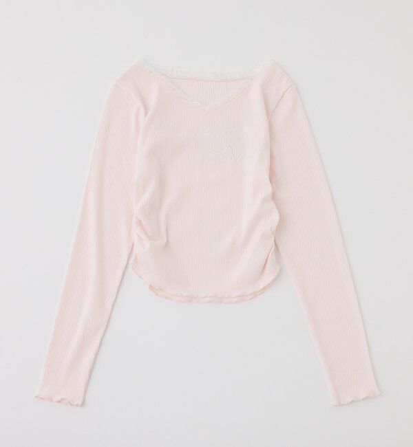  「ロゴテレコトップス」|プルオーバー|ピンク