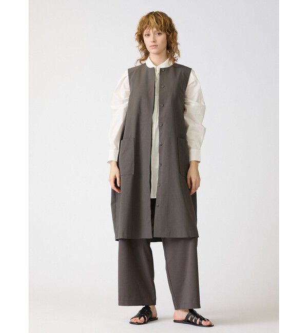 mizuiro ind「mizuiro ind フロントフライコクーンジレ」|ベスト・ジレ|