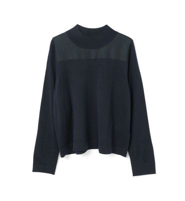 mizuiro ind「mizuiro ind シアーヨークプルオーバー」|ニット・セーター|ネイビー